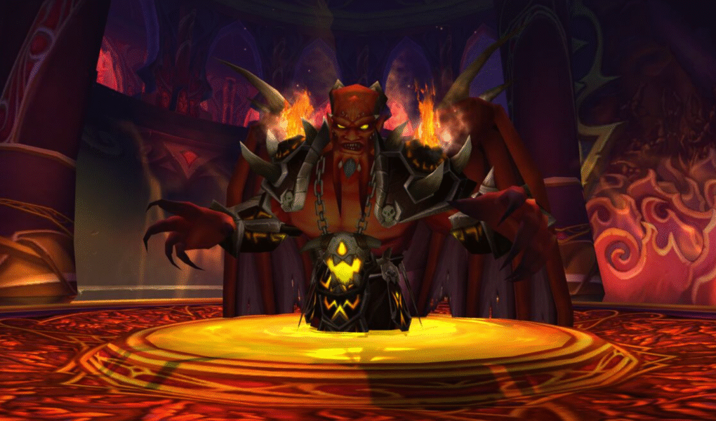 ภาพวาด Kil'jaeden จอมมารเผ่า Eredar ผู้นำระดับสูงของ Burning Legion ในจักรวาล Warcraft กำลังใช้พลังอันชั่วร้าย